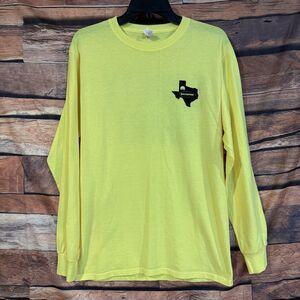JERZEES DRI-POWER M Neon Yellow Long Sleeve Safety Shirt Texas DELTAPINE Cotton